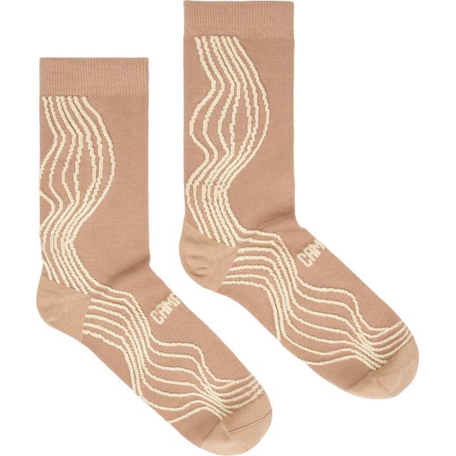 CAMPER Socks - Unisex Socks - Beige, size S, Cotton fabric