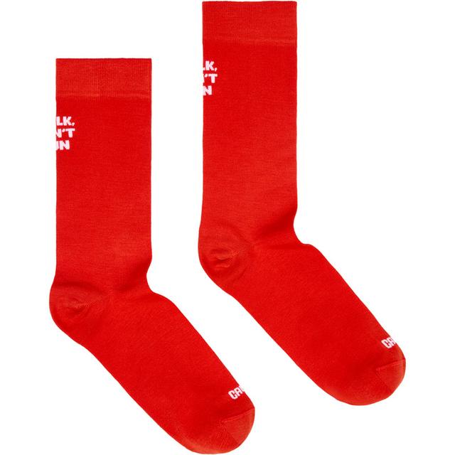 CAMPER Red Seacell mid-length socks - Unisex Chaussettes - Rouge, taille M, Tissu en coton