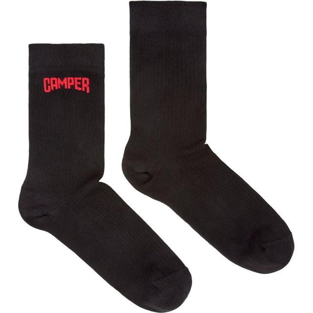 CAMPER Black short-length basics socks - Unisex Chaussettes - Noir, taille M, Tissu en coton