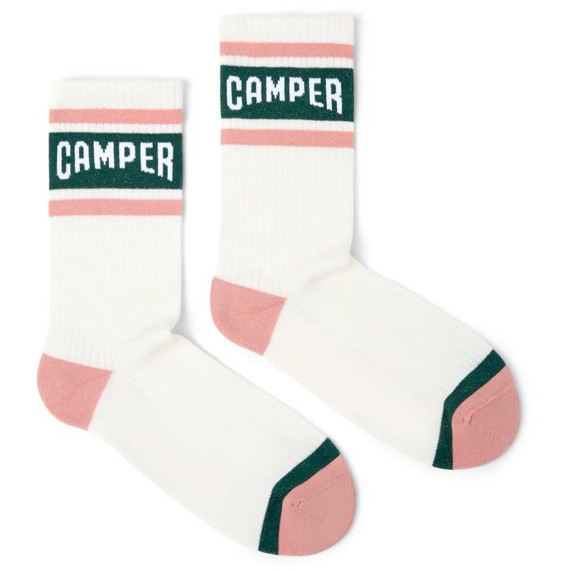 CAMPER Socks - Unisex Socks - White,Pink,Green, size M, Cotton fabric