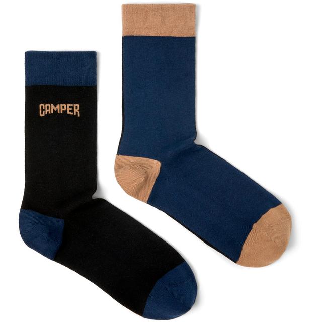 CAMPER Socks - Unisex Chaussettes - Noir,Beige,Bleu, taille S, Tissu en coton