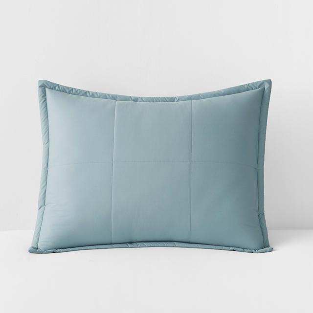 Quilted Sham - Blue/Teal/Turquoise, Size Standard, Cotton | The Company Store