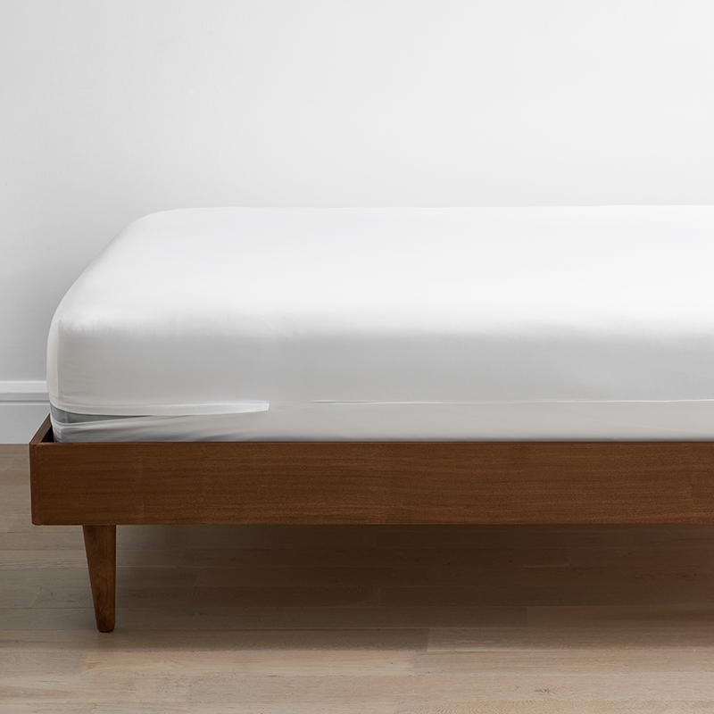 Organic Cotton Sateen Mattress/Box Spring Protector - 9 in., Twin - White | The Company Store