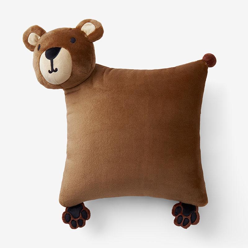 Plush Character Pillow - Brown, Size S18, Fleece, Animals Whimsy | The Company Store