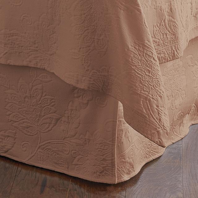 Putnam Cotton Matelassé Bed Skirt - Brown, Size Full | The Company Store