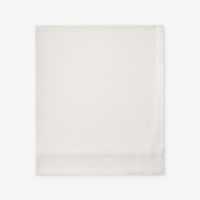 Premium Smooth Egyptian Cotton Sateen Flat Bed Sheet - Cream, King/Cal King - Ivory | The Company Store