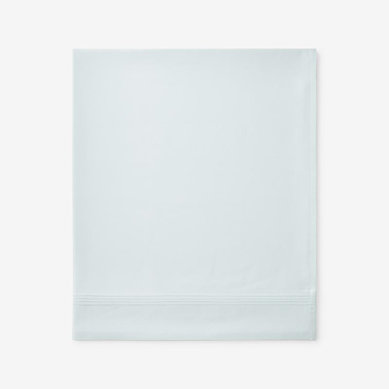 Luxe Smooth Egyptian Cotton Sateen Flat Bed Sheet - Sky Blue, King/Cal. King | The Company Store