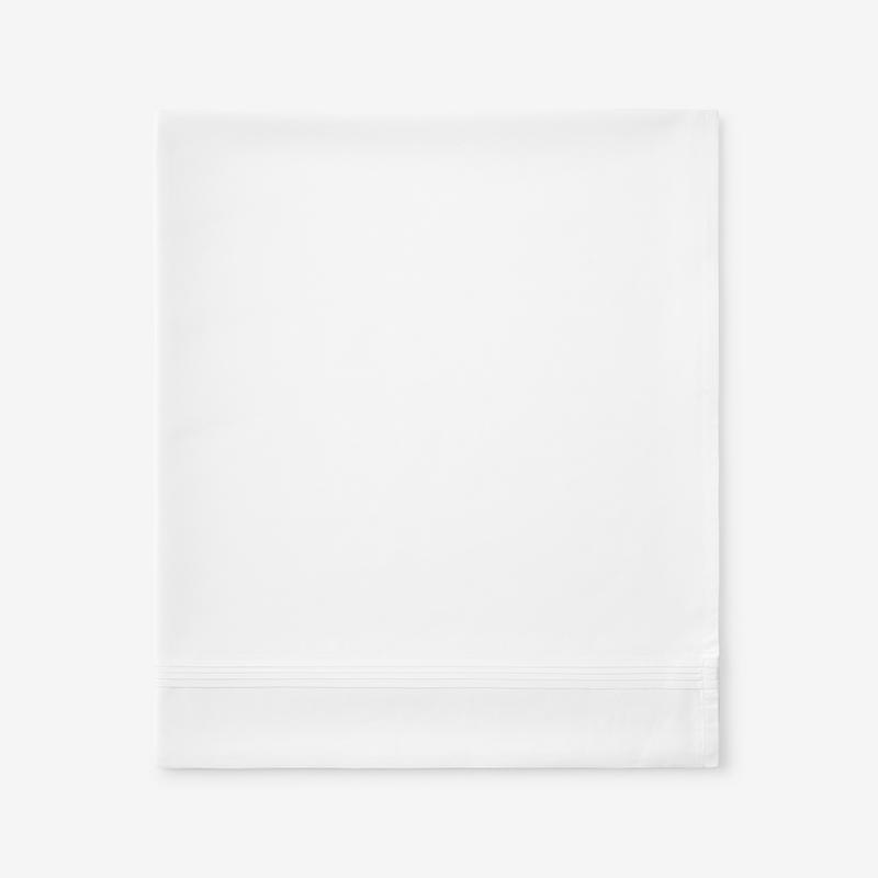 Luxe Smooth Egyptian Cotton Sateen Flat Bed Sheet - White, Size Full | The Company Store