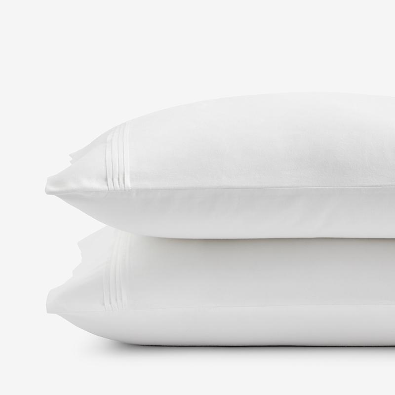Luxe Smooth Egyptian Cotton Sateen Pillowcase Set - White, Size King | The Company Store