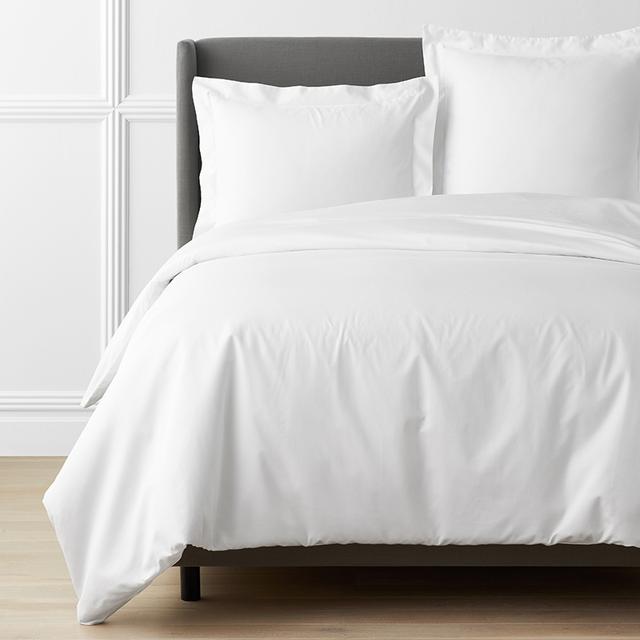 Luxe Smooth Egyptian Cotton Sateen Duvet Cover - White, Size Full/queen | The Company Store