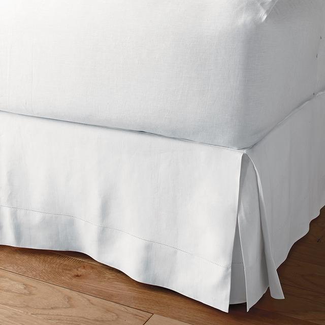 Relaxed Linen Bed Skirt - White, Size Twin | The Company Store
