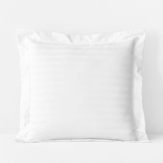 Dobby Stripe Classic Smooth Wrinkle-Free Sateen Sham - White, Size 26 In. x 26 In./Stripes | The Company Store