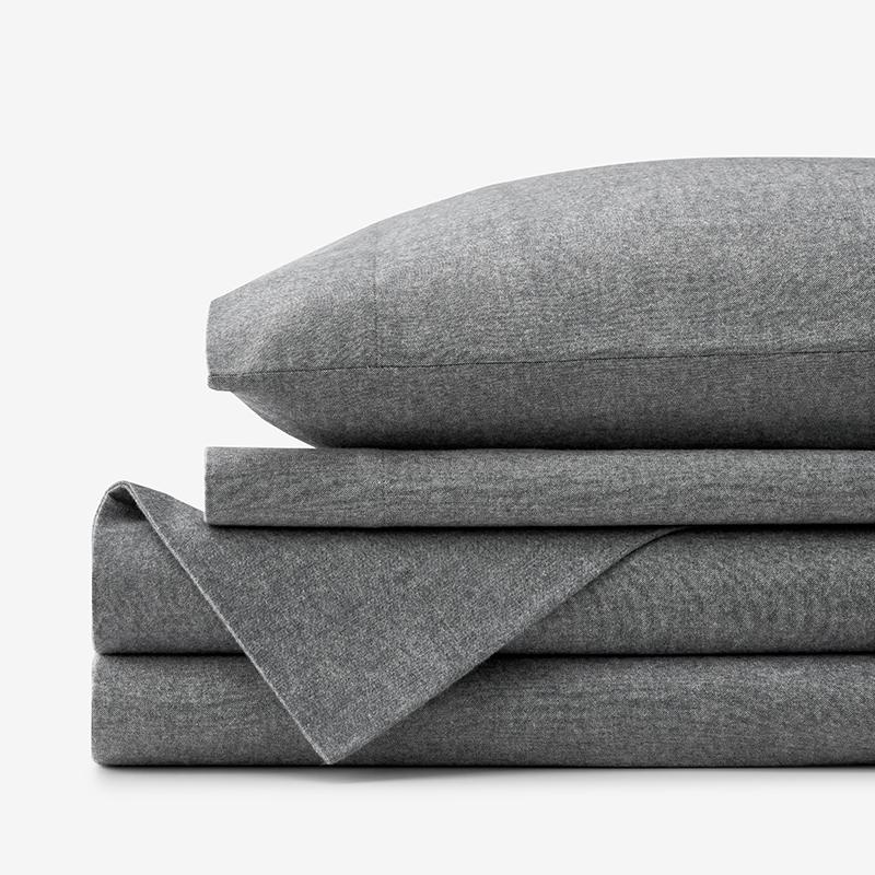 Bromley Premium Ultra-Cozy Flannel Bed Sheet Set - Gray, Size Twin, Cotton Flannel | The Company Store