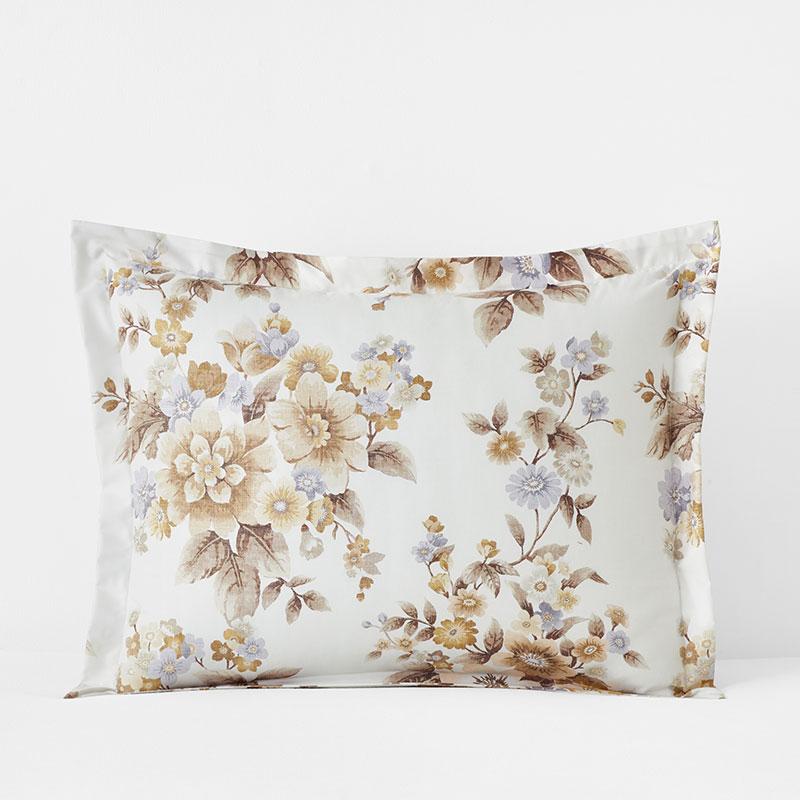 Primrose Bloom Premium Smooth Wrinkle-Free Sateen Sham - Beige Multi, Standard - Beige/Brown | The Company Store