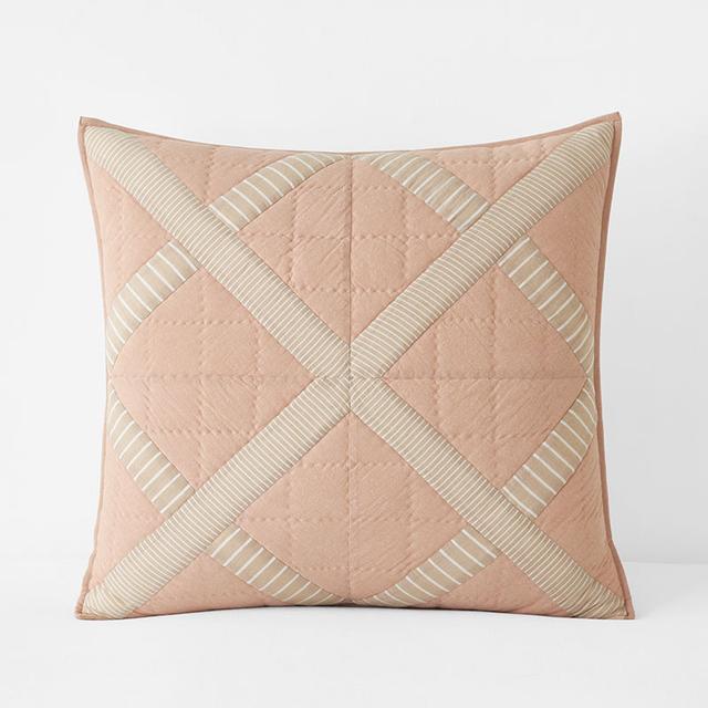 Bahati Quilted Sham - Orange/Coral, Size 26 In. x 26 In., Cotton | The Company Store