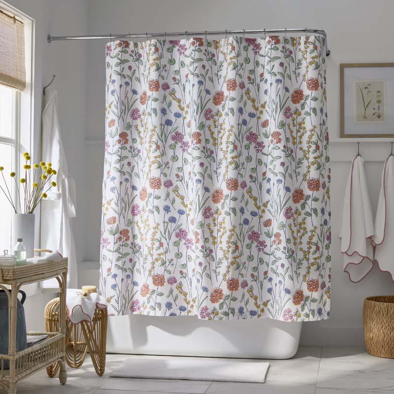 Garden Mirage Classic Cool Cotton Percale Shower Curtain - White, Size 72 x 72 | The Company Store