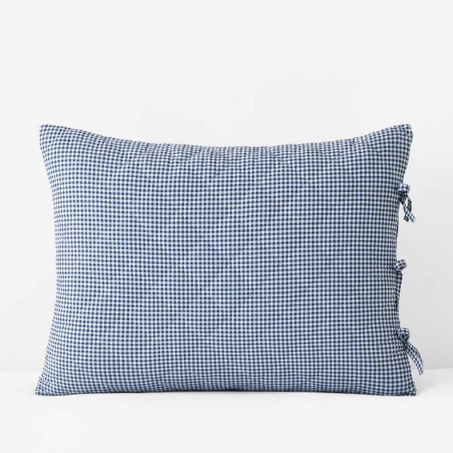 Julienne Leaf Quilted Sham - Blue, Size Standard, Cotton | The Company Store