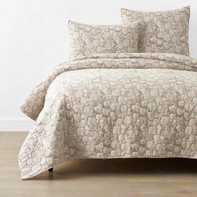 Kyla Floral Quilt - Beige, King/Cal. King, Size California King, Cotton | The Company Store