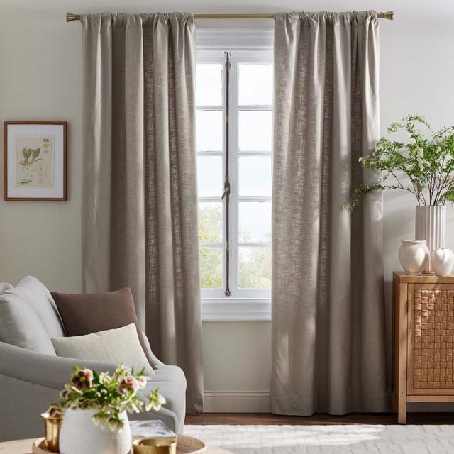 Texture Window Curtain - Fog, 108 in. - Brown, Size Curtain50 X 108, Cotton | The Company Store