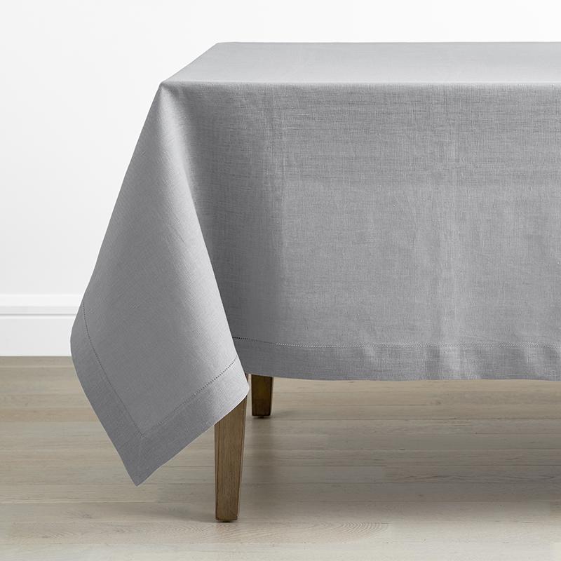 Solid Linen Tablecloth - Pearl Gray, Size 70 x 108 | The Company Store