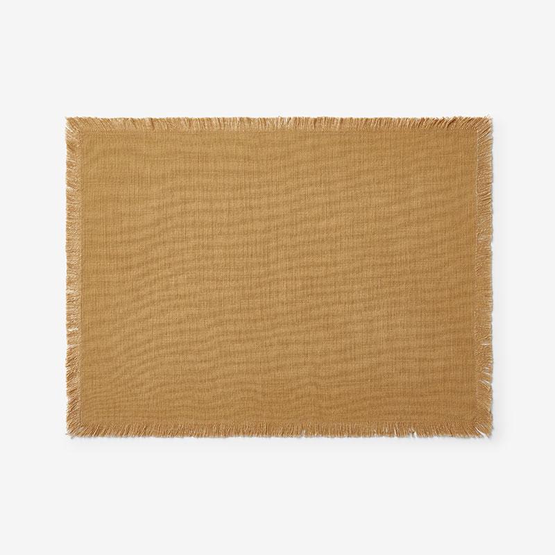 Solid Fringe Placemats, Set of 4 - Orange/Coral/Yellow, Size 20 x 14, Cotton | The Company Store
