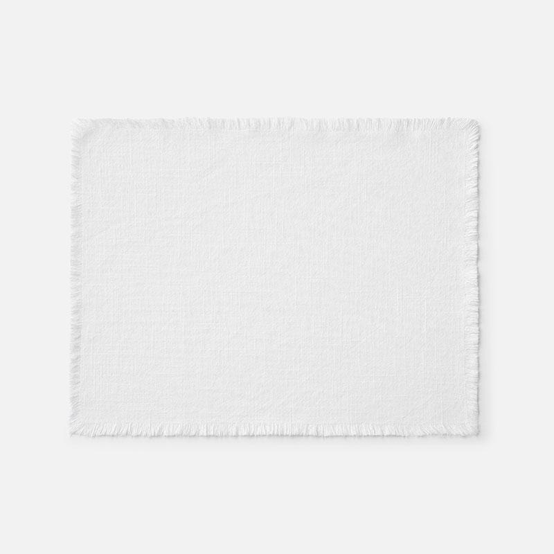 Solid Fringe Placemats, Set of 4 - White, Size 20 x 14, Cotton | The Company Store