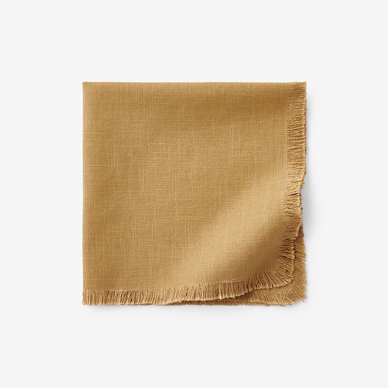 Solid Fringe Napkins, Set of 4 - Orange/Coral/Yellow, Size 19 x 19, Cotton | The Company Store