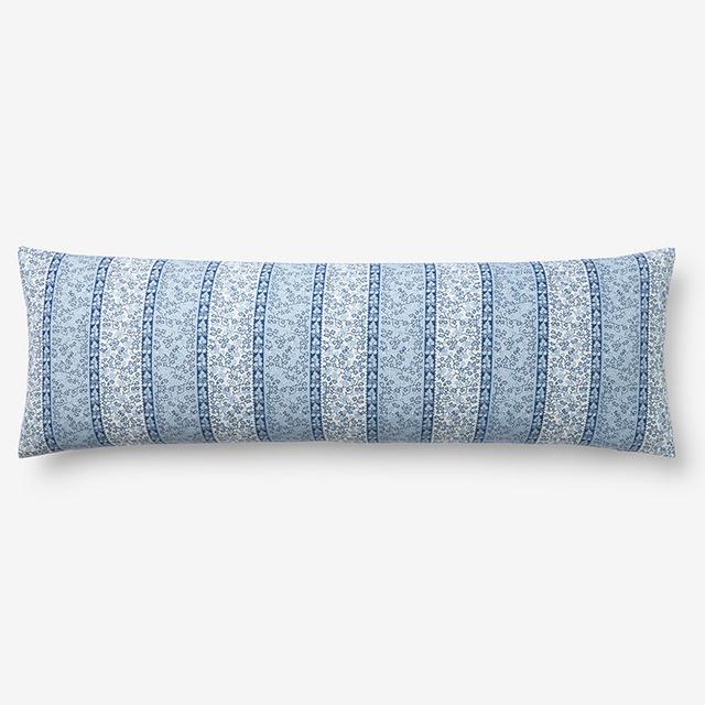 Aswi Decorative Lumbar Pillow Cover - Blue, Size 14 x 40, Cotton | The Company Store