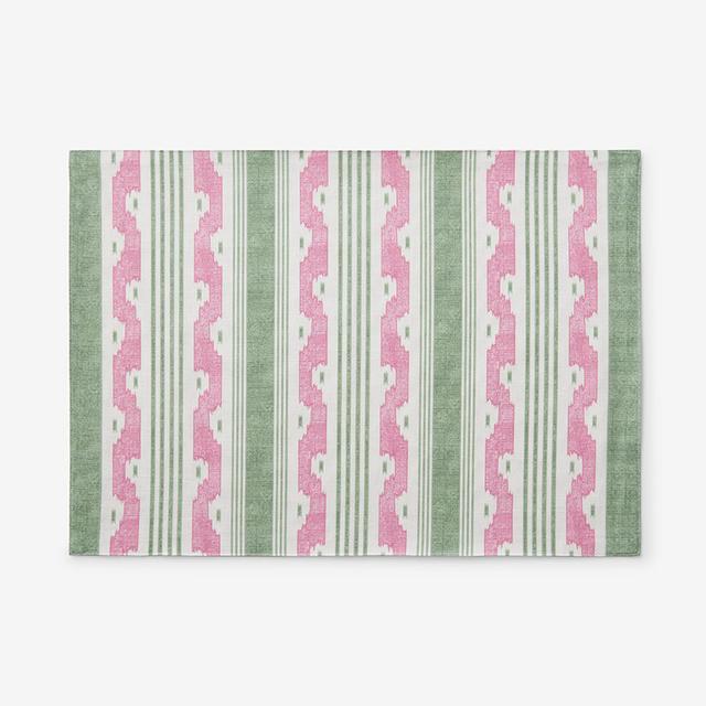 Navya & Gulab Placemats, Set of 4 - Green/Pink, Size 20 X 14, Cotton | The Company Store