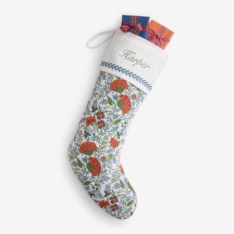 Artisan Chic Stocking - Green/Orange/Coral, Size 7 In. W x 22 In. H, Cotton | The Company Store