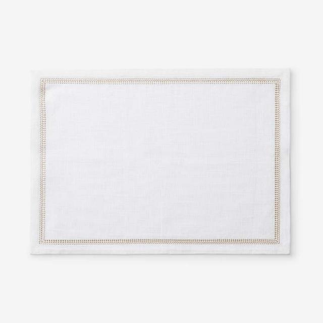 Metallic Placemats, Set of 4 - White, Size 20 x 14, Cotton | The Company Store