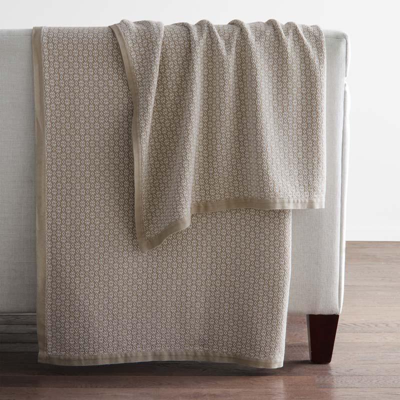 Belmira Throw Blanket - Beige/Gray, Size 50 In. x 70 In., Cotton | The Company Store