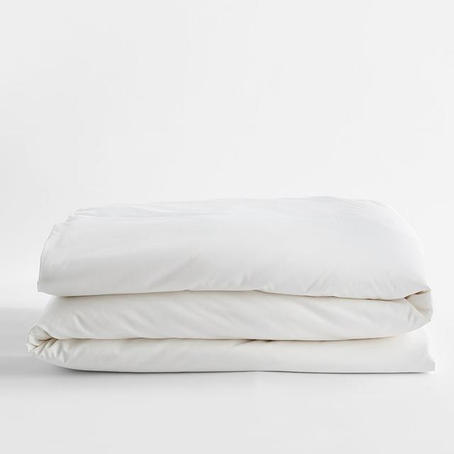 Premium Smooth Organic Cotton Sateen Duvet Cover - White, Size California King | The Company Store