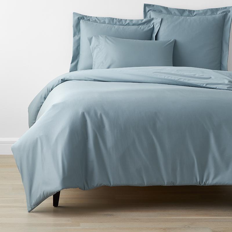 Classic Smooth Wrinkle-Free Sateen Bed Duvet Cover - Blue Shale, Twin/Twin XL | The Company Store