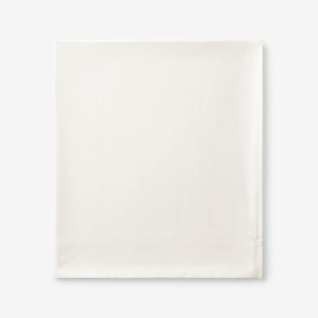 Premium Smooth Supima® Cotton Wrinkle-Free Sateen Flat Bed Sheet - Ivory, Size Twin XL | The Company Store