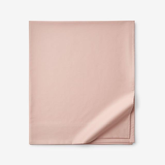 Premium Smooth Supima® Cotton Wrinkle-Free Sateen Deep Pocket Flat Bed Sheet - Pink, Size California King | The Company Store