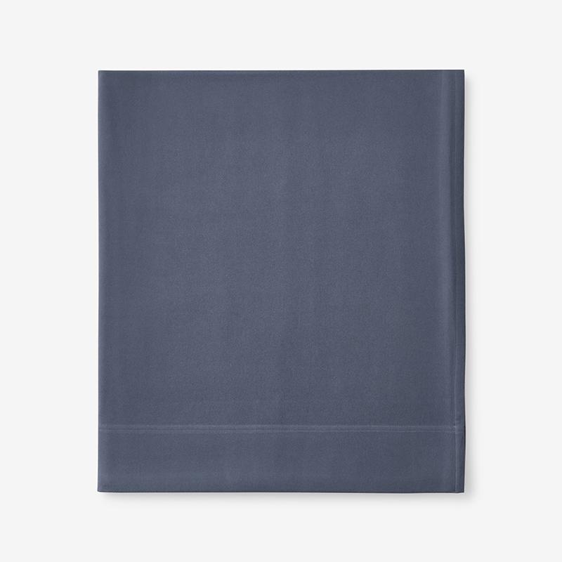 Luxe Ultra-Cozy Cotton Velvet Flannel Flat Bed Sheet Slate Blue, Full | The Company Store
