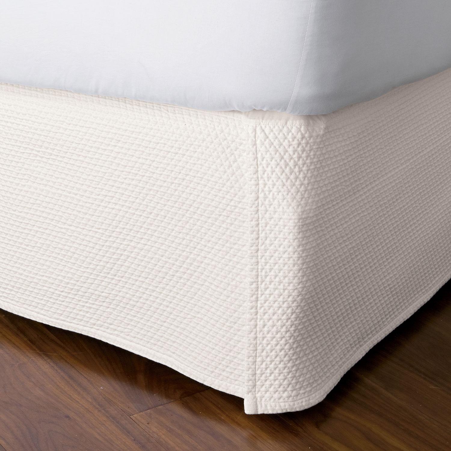 Madelyn Egyptian Cotton Matelassé 14 in. Drop Bed Skirt - Ivory, Size Twin, Geometric/Solid | The Company Store
