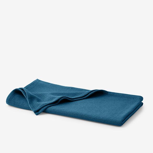 Cotton Weave Throw Blanket - Blue/Teal/Turquoise, Size 50 In. x 70 In. | The Company Store
