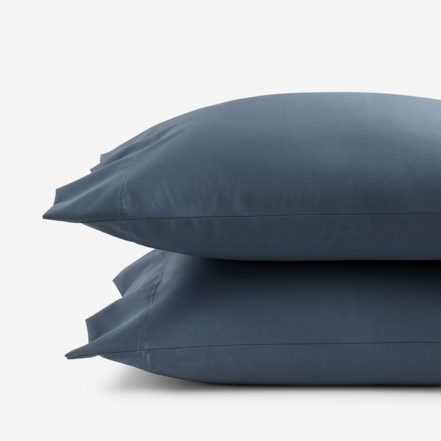 Premium Smooth Supima® Cotton Wrinkle-Free Sateen Pillowcase Set - Steel Blue, Standard | The Company Store