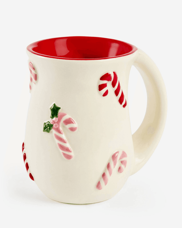 Candy Cane Pattern Cozy Mug in Red and White