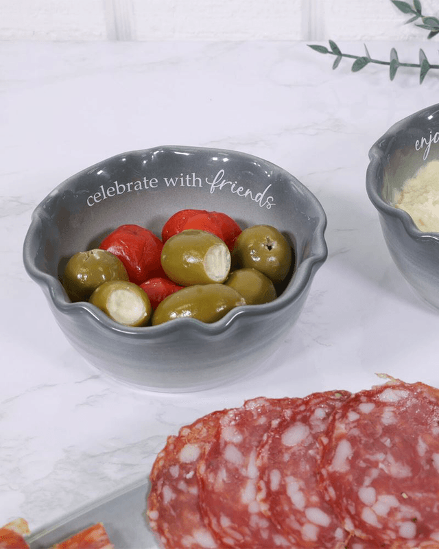 Celebrate with Friends Ceramic Bowl with Bamboo Spoon