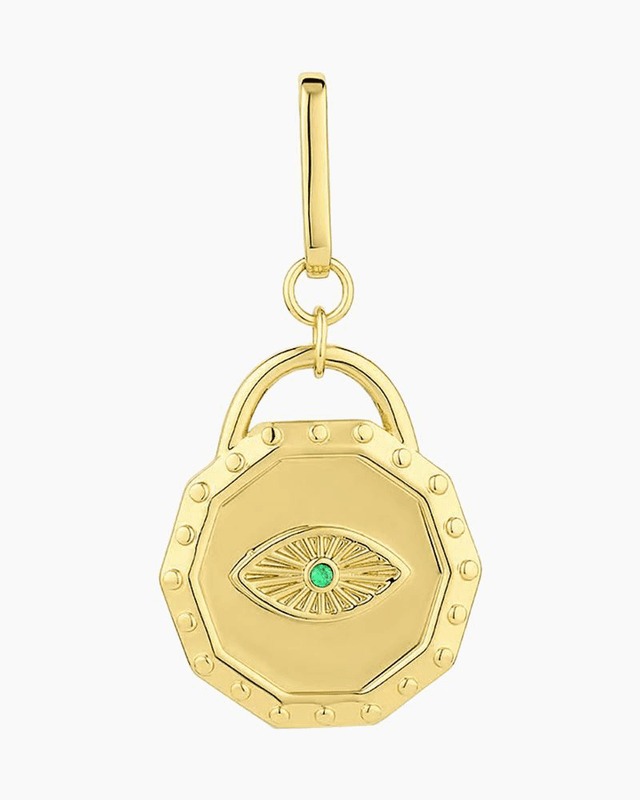 Evil Eye Coin Statement Charm in Gold
