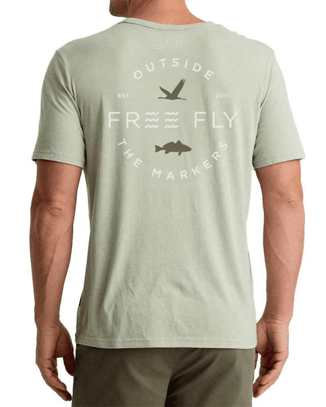 Channel Markers Pocket Tee in Heather Desert Sage