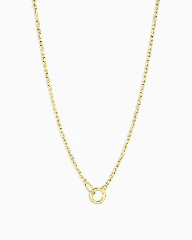 Asher Mini Gold Necklace - 33 Inch Layering Chain with Charm Customization