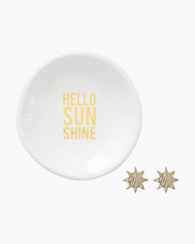 Hello Sunshine Stud Earrings and Ring Dish Set