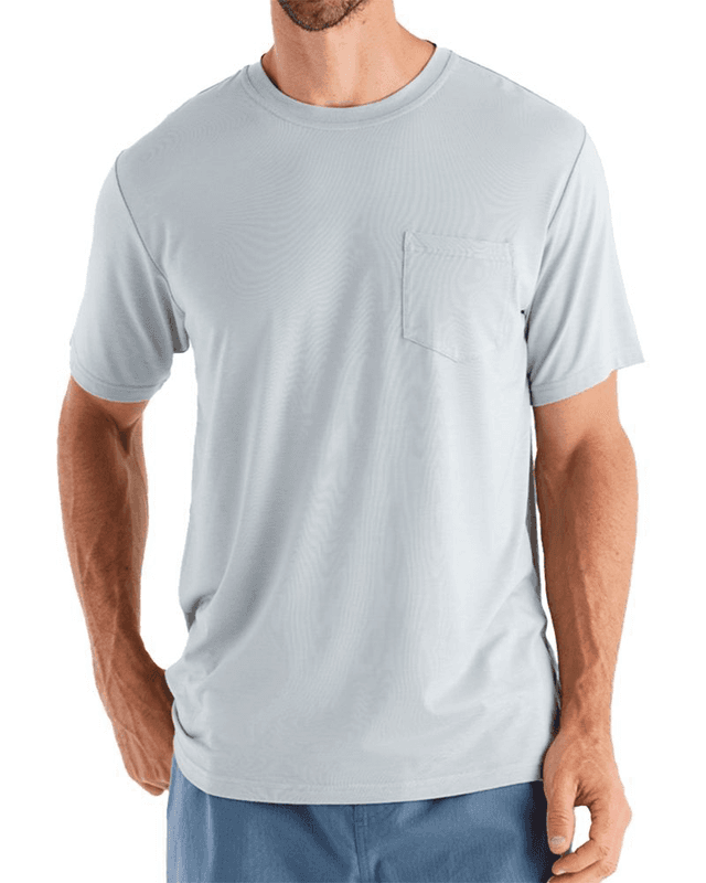 Men's Bamboo Flex Pocket Tee in Heather Aspen Grey