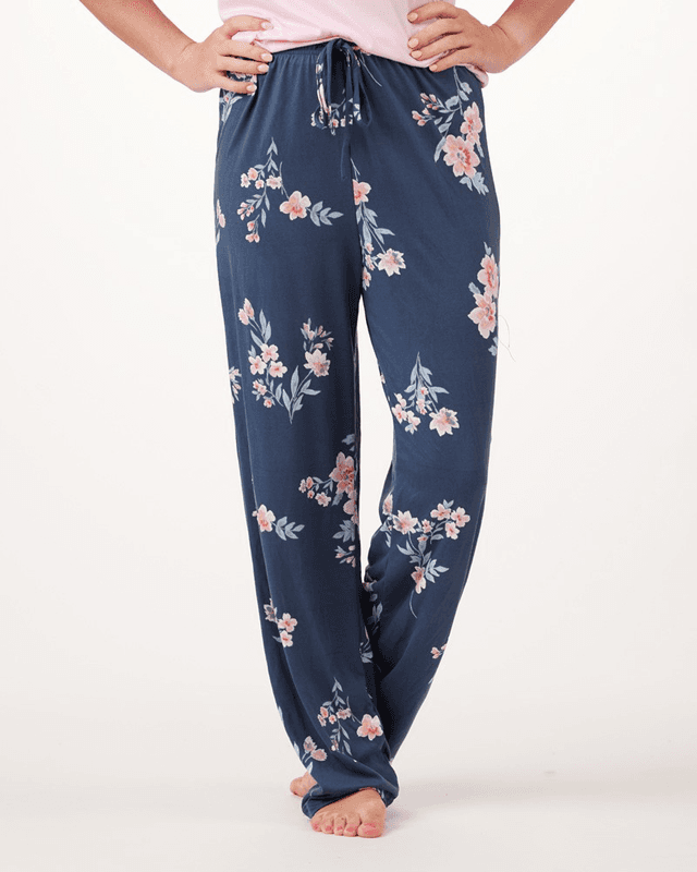 Navy Large Floral Print PJ Lounge Pants
