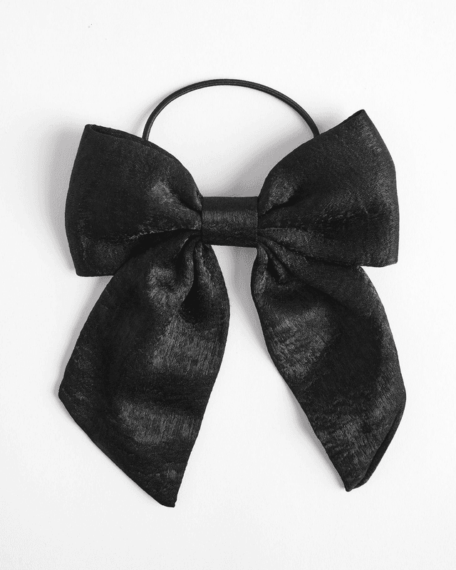 Hair Elastic with Bow in Black