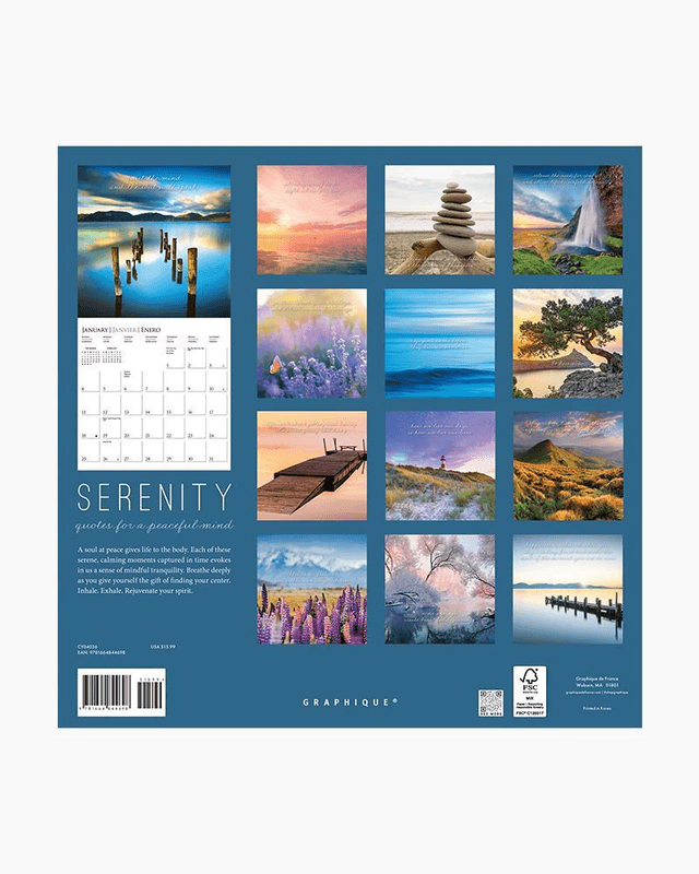 Serenity 2026 Wall Calendar